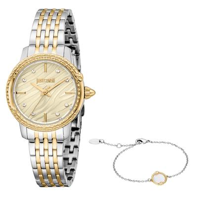 Quarzuhr JUST CAVALLI TIME "Euforia", silberfarben, goldfarben, champagnerfarben, Armbanduhren, Damen, Armbanduhr, Damenuhr, Edelstahlarmband, Ideal auch als Geschenk Image