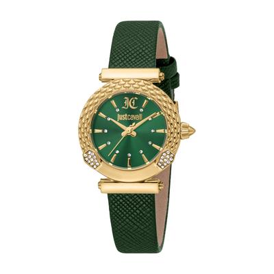 Quarzuhr JUST CAVALLI TIME "Mistero", dunkelgrün, Armbanduhren, Damen, Armbanduhr, Damenuhr, Edelstahlarmband, analog, Kristallsteine Image