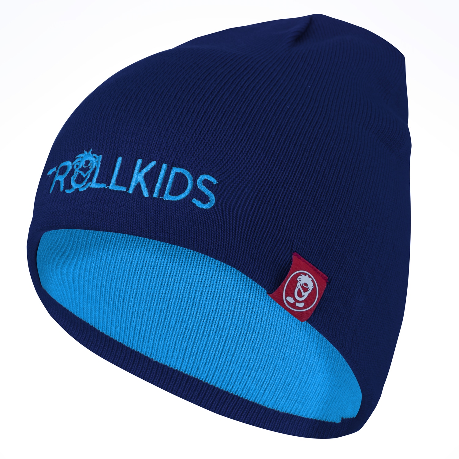 Strickmütze TROLLKIDS "KIDS TROLL BEANIE", Kinder, Gr. 2 (48/52), blau (navy, medium blau), Obermaterial: 95% Polyacryl, 5% Elasthan, Sportlich, Mützen Image