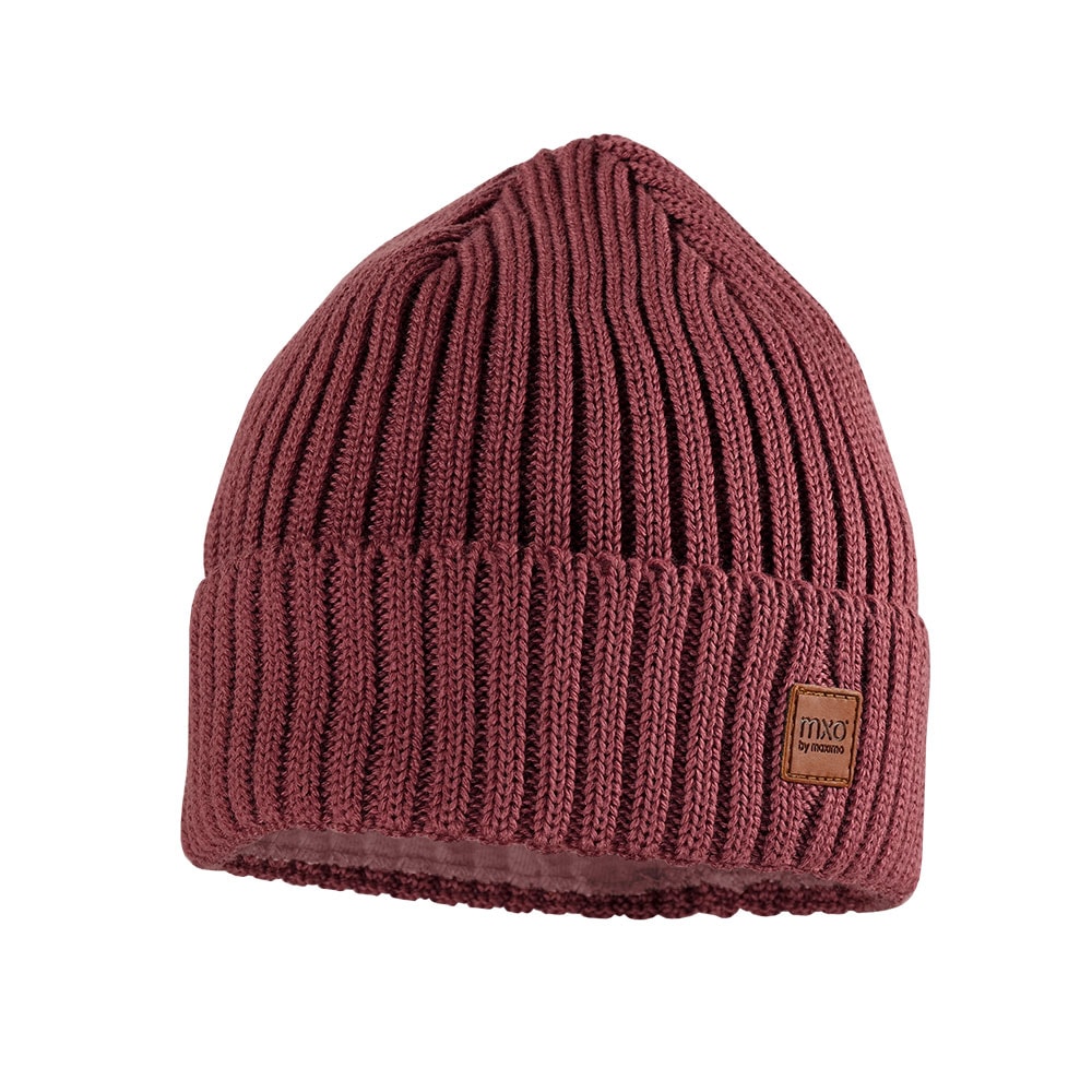 Strickmütze MAXIMO, Baby, Gr. 53, rosa (rosewood), Strick, Wolle, unifarben, casual,klassisch, Mützen, Wolle, gefüttert, breiter Umschlag Image