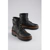Schnürboots ANISTON SHOES, Damen, Gr. 40, schwarz, Lederimitat, modisch, Schuhe, Stiefelette, Schnürboots, Blockabsatz - NEUE KOLLEKTION