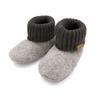 Hüttenschuhe MAXIMO, Kinder, Gr. 23/24, graumeliert, anthrazit, Obermaterial: 100% Wolle. Futter: 100% Polyacryl, meliert, mehrfarbig, casual, Schuhe, Lauflernschuhe, Wagenschuhe, Elastisches Bündchen