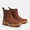 Schnürboots TIMBERLAND "CARNABY COOL MID CHELSEA BOOT", Gr. 41,5, braun (medium braun nubuck), Leder, sportlich, Schuhe, Stiefelette, Winterschuhe, Ankle Boots