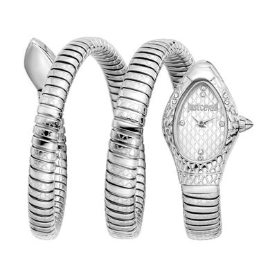 Quarzuhr JUST CAVALLI TIME "Aurelia", silberfarben, silberfarben, Armbanduhren, Damen, Armbanduhr, Damenuhr, Edelstahlarmband, analog, Kristallsteine Image