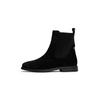 Chelseaboots TOMMY HILFIGER "FLAG SUEDE CHELSEA BOOT", Damen, Gr. 39, schwarz, Veloursleder, Elastischer Einsatz, klassisch, Schuhe, Stiefelette, Businessschuh mit Hardcover-Flagge an der Ferse