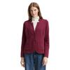 Sweatblazer TOM TAILOR "Ottoman", Damen, Gr. XXXL (46), rot (bordeaux rot), Jersey, Obermaterial: 54% Baumwolle, 43% Polyester, 3% Elasthan, unifarben, casual, tailliert taillenbedeckt, V-Ausschnitt, Langarm, Blazer, mit aufgesetzten Taschen und...
