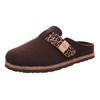 Pantoffel ROHDE "MERAN", Damen, Gr. 37, braun (dunkelbraun), Filz, meliert, casual, Schuhe, Hausschuh, Clog, Schlappen mit Klettriemchen
