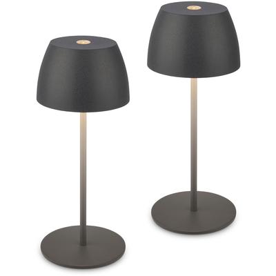 BRILONER LEUCHTEN Tischleuchte "2er Set LED Tischlampe kabellos, weiß", weiß, Lampen, 2er Set Tischlampe kabellos 20 x 8 cm Anthrazit 2,5W Image