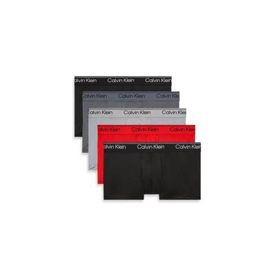 Trunk "LOW RISE TRUNK 5PK", Herren, Gr. L (52), bunt, Jersey, Obermaterial: 88% Polyester, 12% Elasthan, CALVIN KLEIN UNDERWEAR, unifarben, körpernah, Unterhosen, Mit elastischem Bund Image