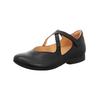 Riemchenballerina THINK "Think Ballerinas Nappaleder", Damen, Gr. 39, schwarz (schwarz, schwarz), Nappaleder, casual, Schuhe