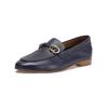 Slipper INUOVO "INUOVO Slipper Leder", Damen, Gr. 41, blau (navy), Leder, casual, Schuhe
