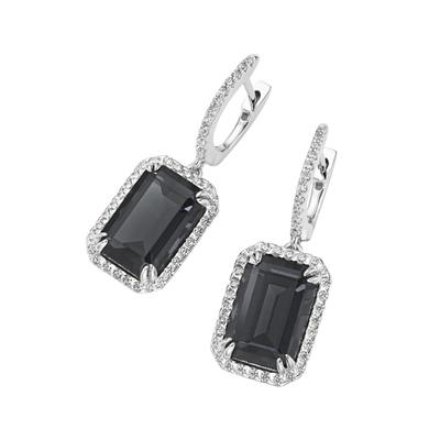Paar Creolen "mit Zirkonia und grauem Kristallstein, Silber 925", grau, GIORGIO MARTELLO MILANO, Ohrringe, Damen, Silber 925 (Sterlingsilber) Image