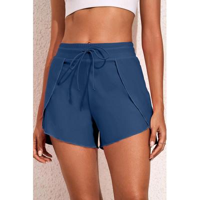 Kordelzug in der Taille Hochelastische Badeshorts Image