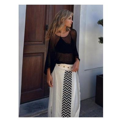 Rundhalsausschnitt Langarm Transparenter Cover-Up Image