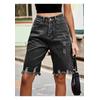 Denim-Shorts mit rohem Saum ohne Stretch