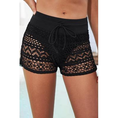Badeshorts mit Kordelzug in der Taille und Spitzendetail Image