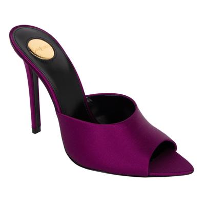 Saint Laurent Goldie Mules aus Satin-Crepe in Lila Image