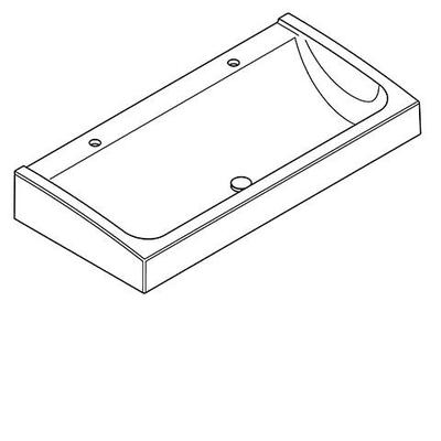 KWC Aquarotter Waschrinne, FUTURA exklusiv, MIRANIT, 1200x170x570 mm, 2 Hl., Ablaufventil, 203006626 2030066264 Image