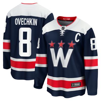 Herren Fanatics Alexander Ovechkin Marineblaues alternatives Premier Breakaway-Spielertrikot der Washington Capitals Image