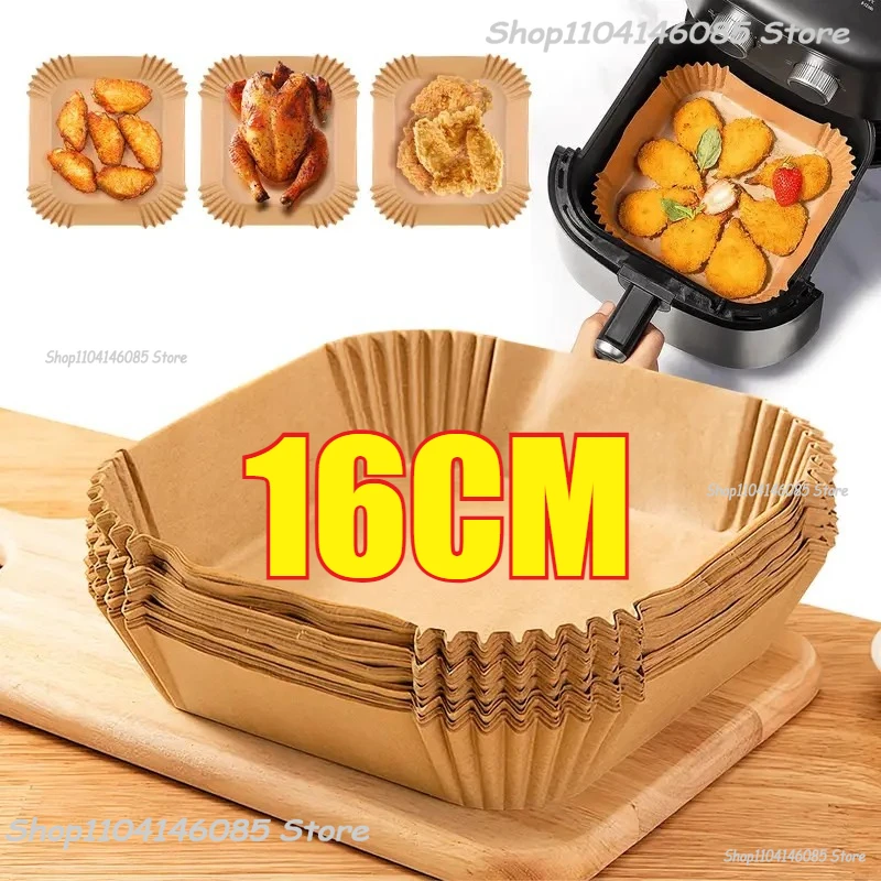50Pcs Air Fryer Einweg Papier Antihaft Airfryer Backpapiere Runde Air-Fryer Papier Liner Papier Küche Zubehör Image