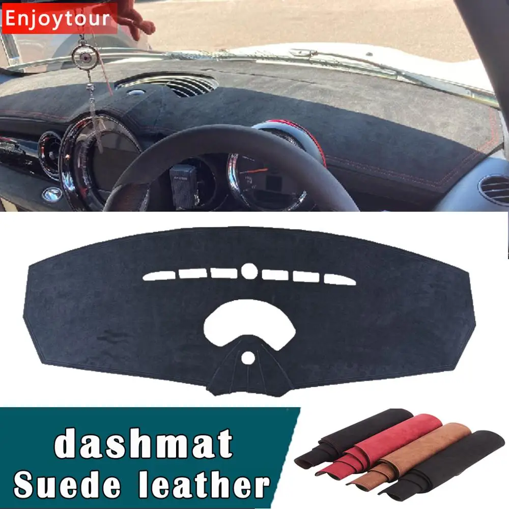 Auto-styling Wildleder Leder Dashmat Dashboard Abdeckung Pad Dash Matte Teppich Für Mini Fließheck-COUPÉ CLUBVAN R55 R56 R57 2006-2013 RHD Image