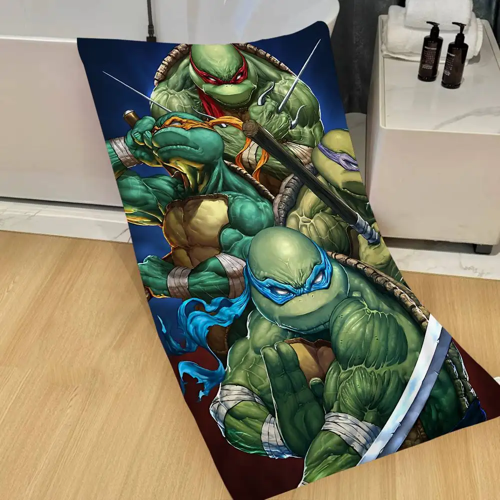 Anime Poster N-Ninja Coole T-Schildkröten Cartoon Strandtuch Niedliche Kawaii Room Decor Bad Mädchen Handtücher Für Badezimmer Dusche Image
