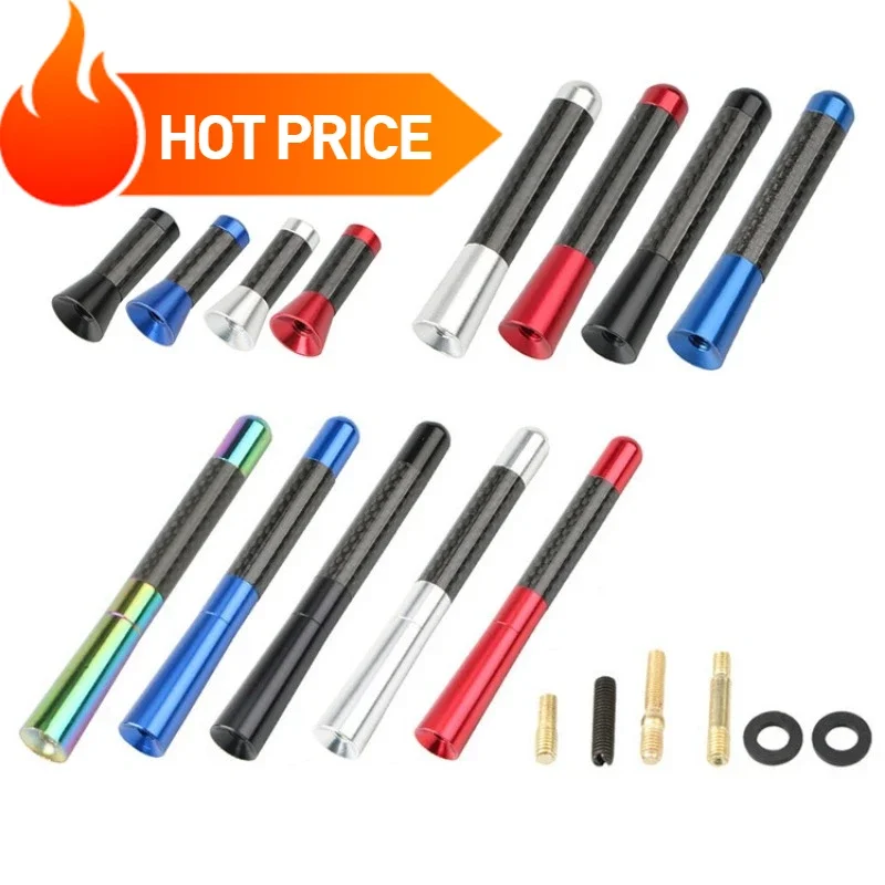 1pc 12cm Auto Carbon Faser Signal Antenne Dehnbare Radio Broadcast Signal Verbesserung Akzeptanz Signal Externe Zubehör Image