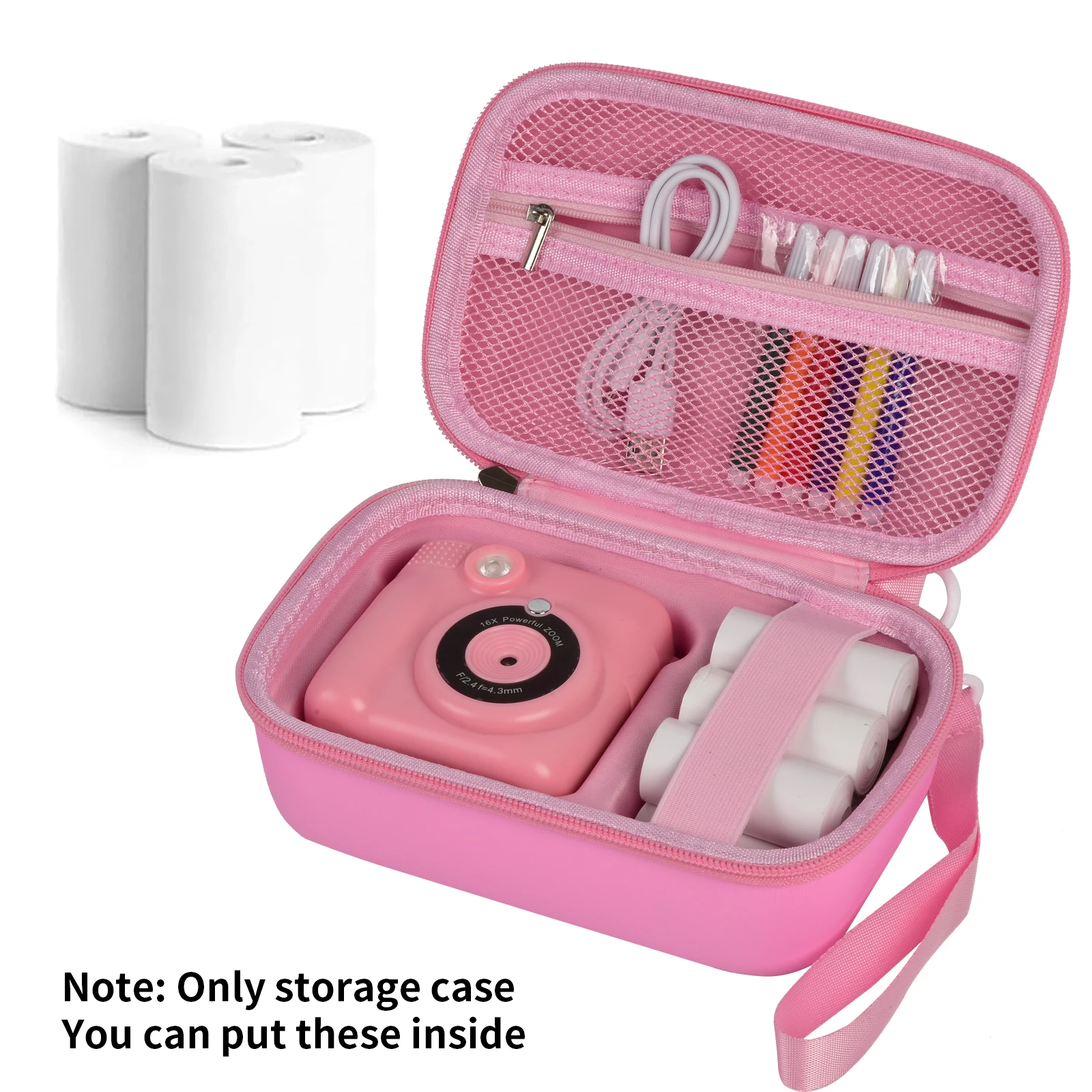 Kinder-Kameratasche mit Sofortdruck für ESOXOFFORE Digitale Videokameras mit 3-Rollen-Papiernachfüllung, Aufbewahrungshalter für Filmkameras für Kleinkinder Image