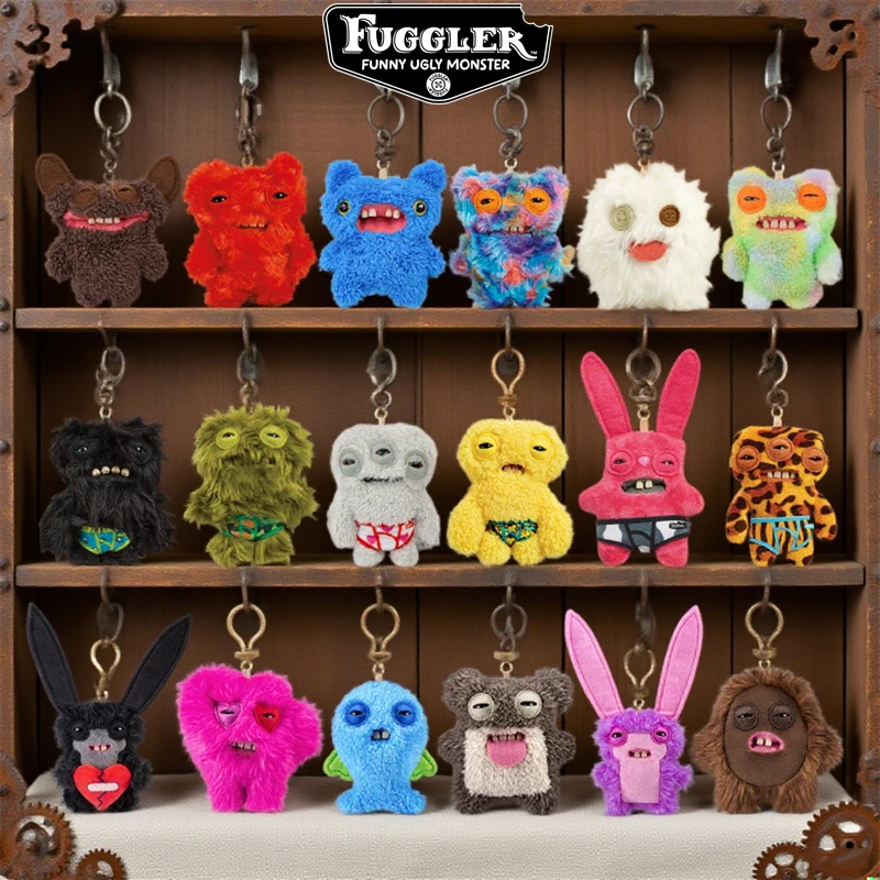 Original Fuggler Ugly Teeth Monsters Plüschtiere Schlüsselanhänger Fugglers Wide Eyed Weirdo Annoyed Alien Rabbit Peluche Dolls Anhänger Image