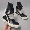 Marke Klassische Casual Männer Schuh High Top Frauen Sneaker Jumbo Schnürsenkel Ankle Boot Geobasket Punk Schwarz Leder Zip Flache Luxus Schuh