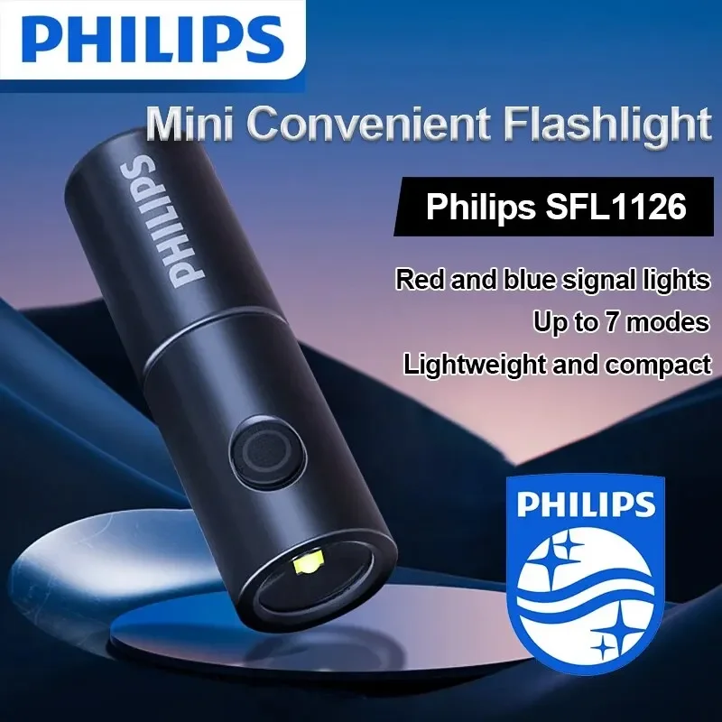 Philips 2025 Neue SFL1126 Taschenlampe Kleine Taschenlampe Led Tragbare Taschenlampe EDC Mit 4 Beleuchtung Modi Für Selbstverteidigung Camping Image