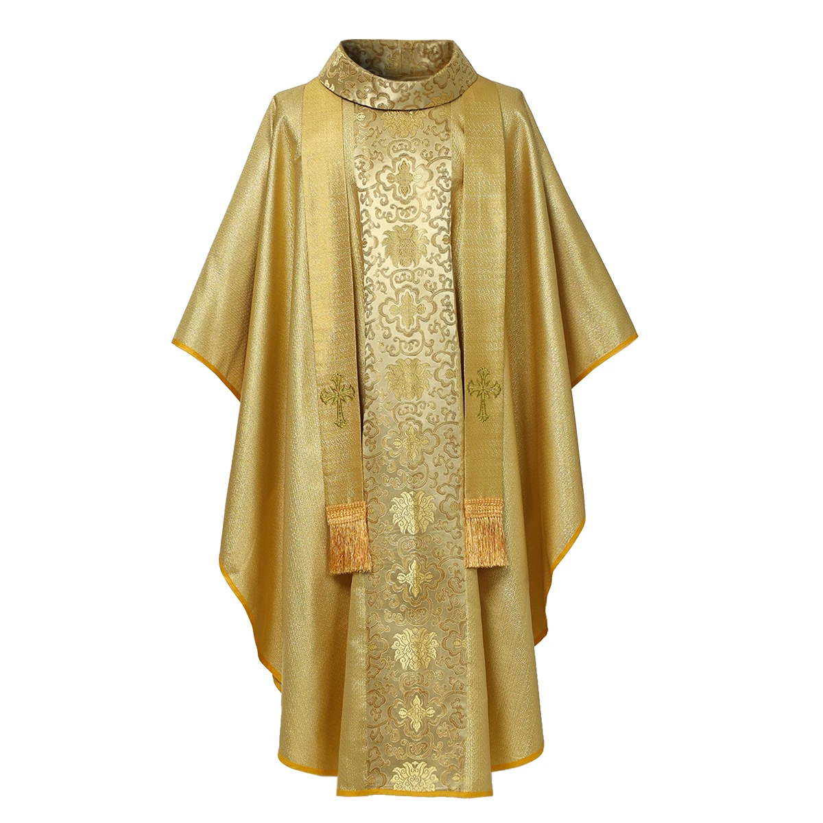 BLESSUME Katholischer Priester, Chasuble-Jacquard-Blumengewänder Image