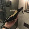 Elegante Leder-Pantoletten mit spitzer Zehenpartie, stilvolle Strassverzierung, High-Heel-Sandalen, anspruchsvolle Party-Abendschuhe, Schuhe