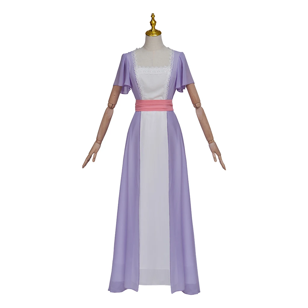 Rose Cosplay Kostüm Film Titanic Rose Weiß und Lila Elegantes Kleid mit hoher Taille Kleid Erwachsene Frauen Halloween Outfits