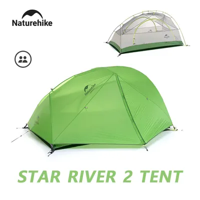 Naturehike Star River 2 UL Tent Ultralight Waterproof Tent 3 Seasons Beach Tent Hiking Fishing Tent Outdoor Camping Tent 2 Layer