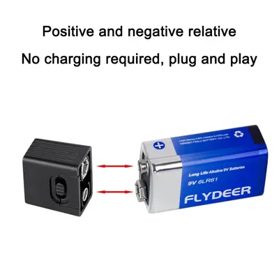 9V Battery Flashlight 9V Mini LED Key Light 6F22 Battery COB Outdoor Work Light Supplies Tools Battery Not Included