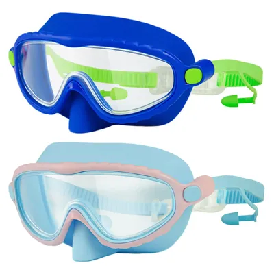 Goggles With Nose Cover Diving Glasses Anti-Fog No-Leak Clear Waterproof Snorkeling Goggles Gear For Children Kids Aged 4-15