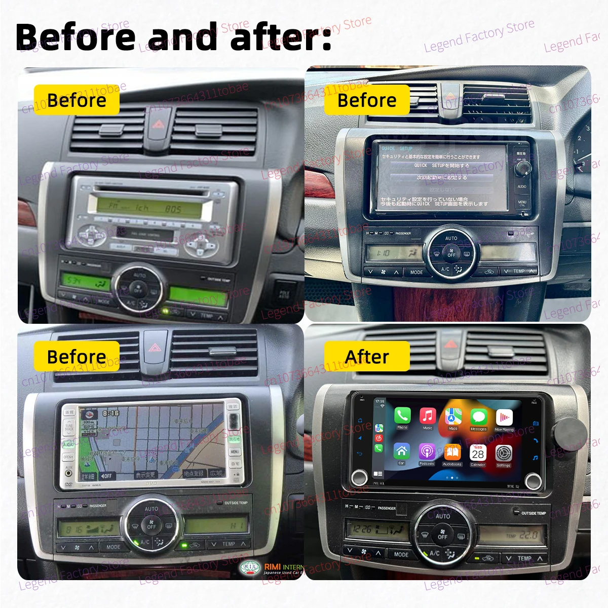 Wireless Carplay Android Auto Android Car Multimedia 2Din Radio for Toyota Allion II Premio 2008-2020 Head Unit 7" Screen Stereo