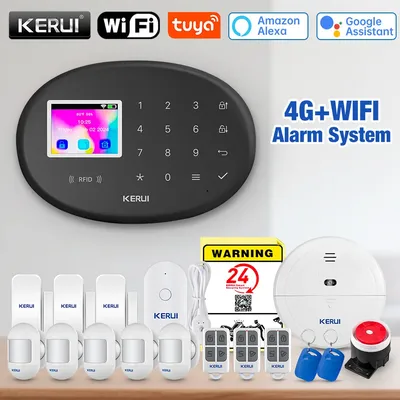 KERUI W204 4G Home Alarm System New Black Alarm Panel Wireless Motion Sensor Tuya Smart WiFi GSM for Home Security Motion Sensor