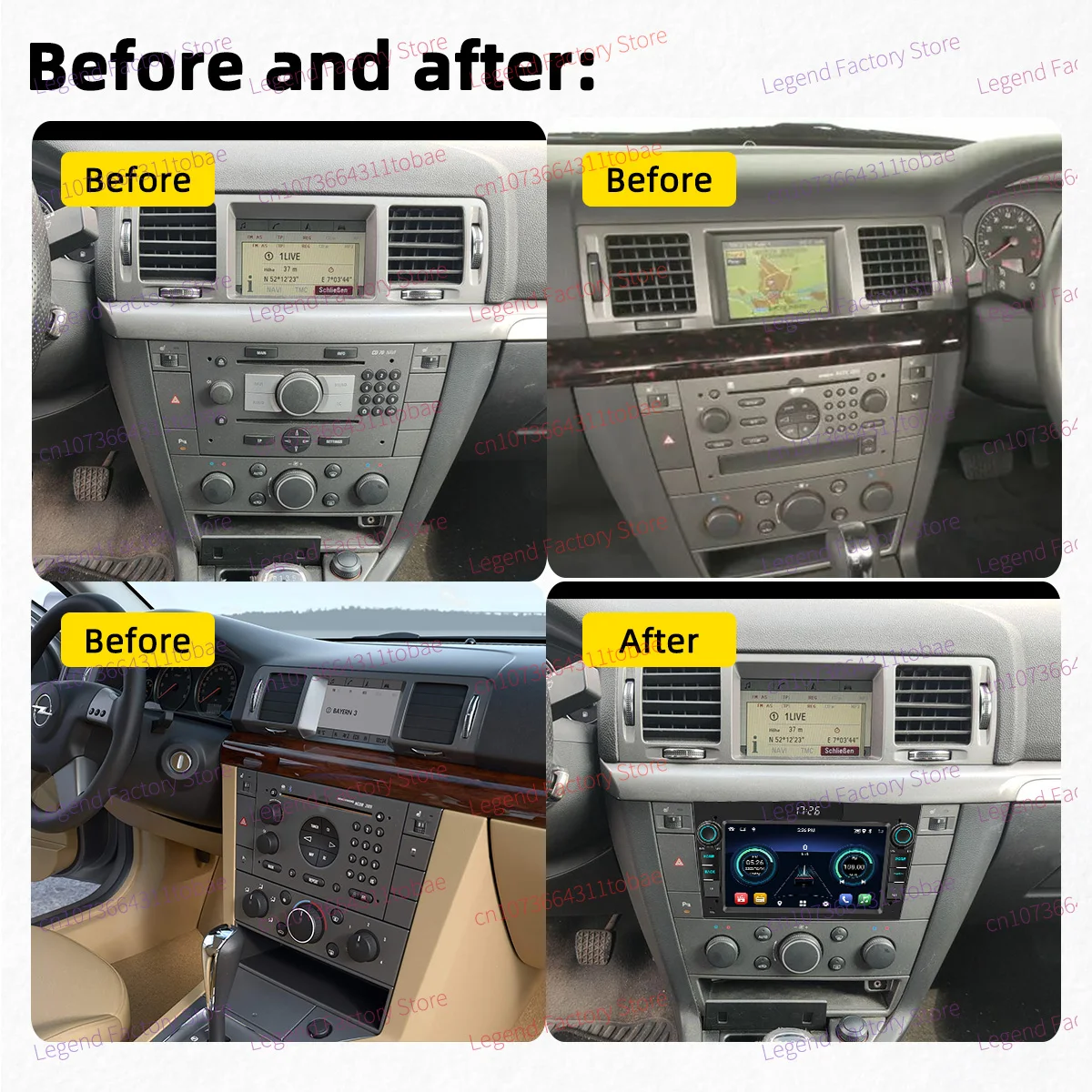 Wireless Carplay Android Auto Android Car Multimedia 2 Din Radio for Vauxhall Signum 2003-2008 Head Unit GPS BT 7" Screen Stereo