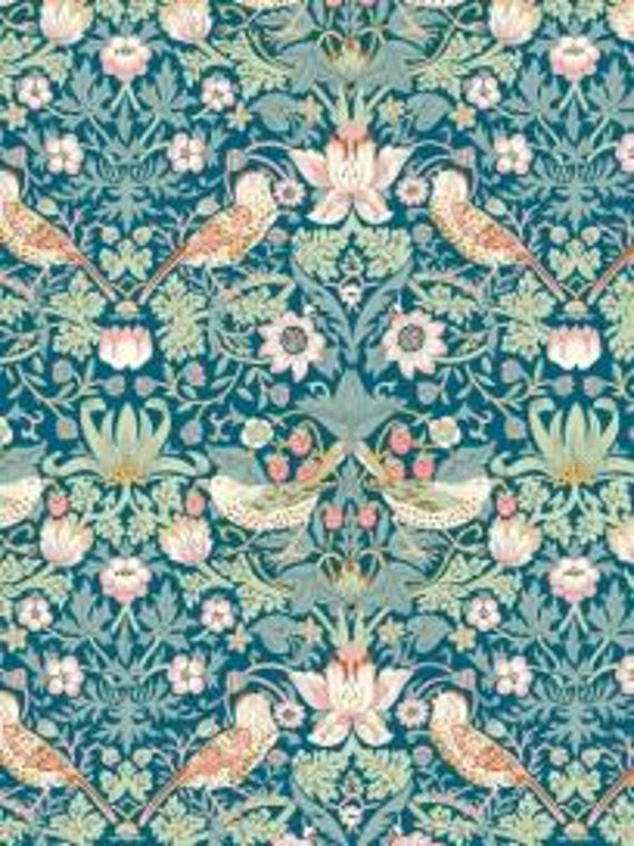 Cotone Liberty Tana Lawn blu turchese Strawberry Thief / Tana Lawn 03635061P disponibile