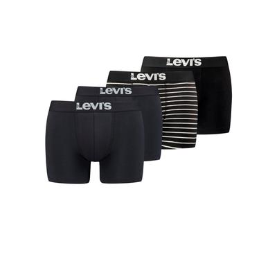 Boxershorts LEVI'S, Herren, Gr. S, schwarz-weiß (schwarz, weiß), Obermaterial: 95% Baumwolle, 5% Elasthan, unifarben, gestreift, körpernah, Unterhosen, mit breitem Logobund Image