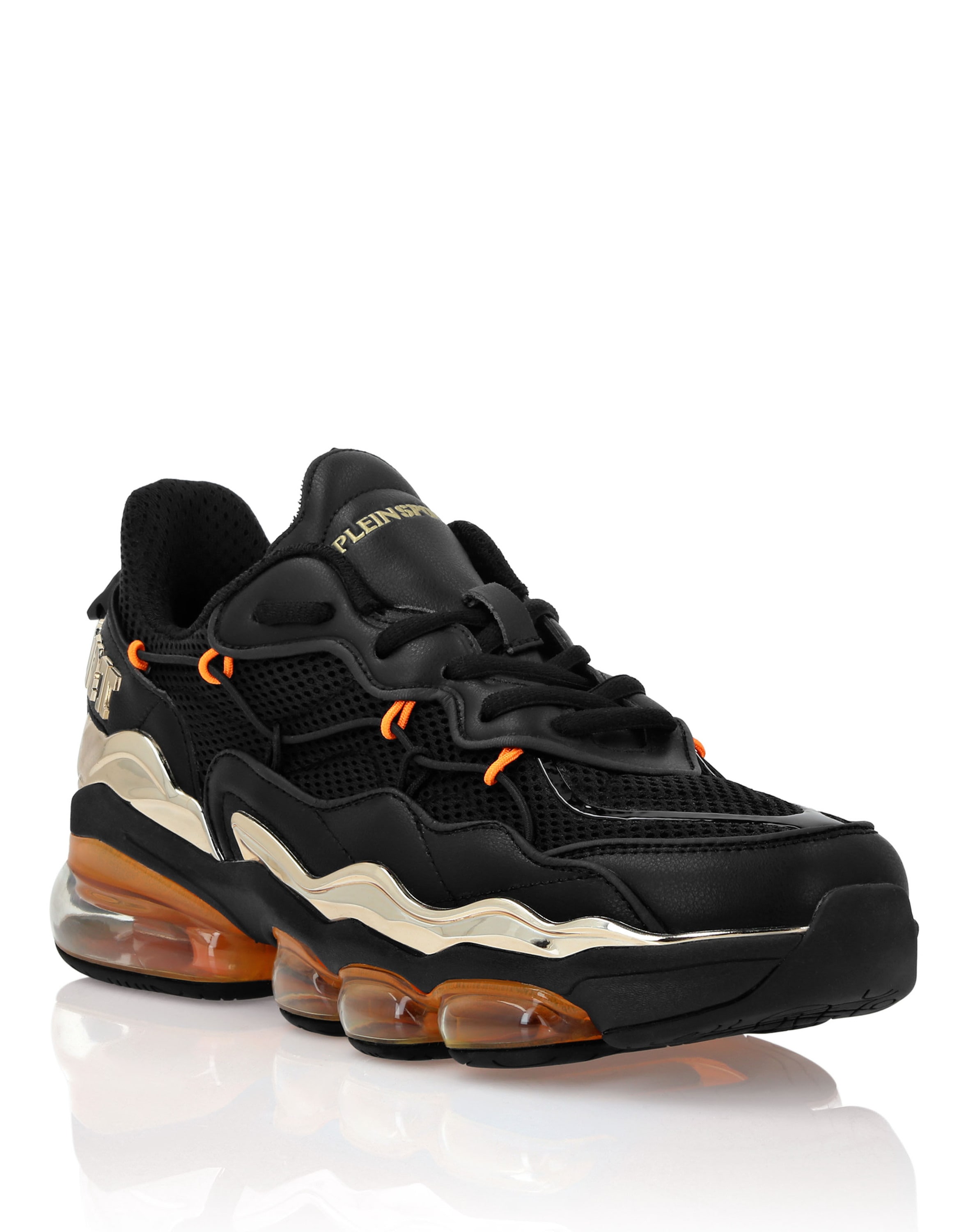 Sneaker PLEIN SPORT "Ps", Gr. 48, Normalschaft, orange (0286, schwarz, orangefluo), Schuhe
