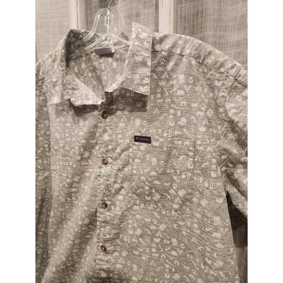 Columbia Shirts | Columbia Camping Themed Casual Button Down Shirt Men's Size Large | Color: Gray/White | Size: L