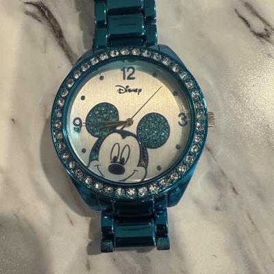 Disney Accessories | Disney Stainless Steel Mickey Mouse Blue Quartz Wristwatch Watch Mk2136 | Color: Blue | Size: Os