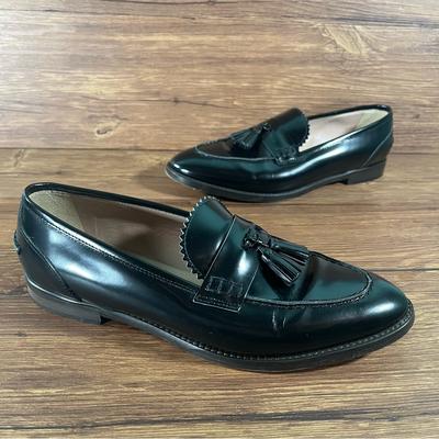 J. Crew Shoes | J. Crew ‘Biella’ Leather Tassel Loafers Slip-On Shoes Women’s Size 7.5 | Color: Black | Size: 7.5