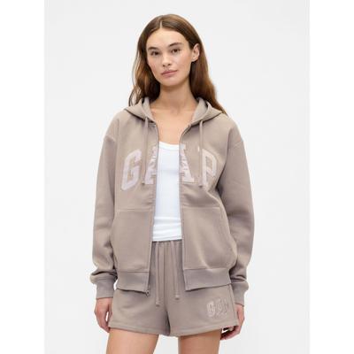 Gap Brown Zip Up Logo Vintage Hoodie