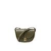 Umhängetasche MARC O'POLO "mit edlem Klappverschluss", Damen, Gr. B/H/T: 24cm x 17cm x 9cm, schwarz mossy olive, Leder, unifarben, Taschen