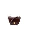 Umhängetasche MARC O'POLO "mit edlem Klappverschluss", Damen, Gr. B/H/T: 24cm x 17cm x 9cm, lila (schwarz aubergine), Leder, unifarben, Taschen