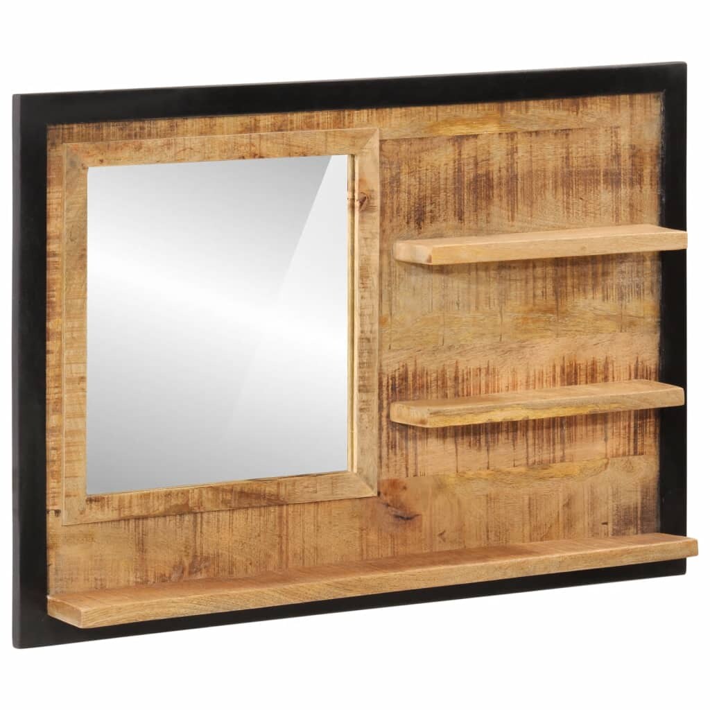 vidaXL Spiegel mit Ablagen 80x8x55 cm Glas und Massivholz Mango Image